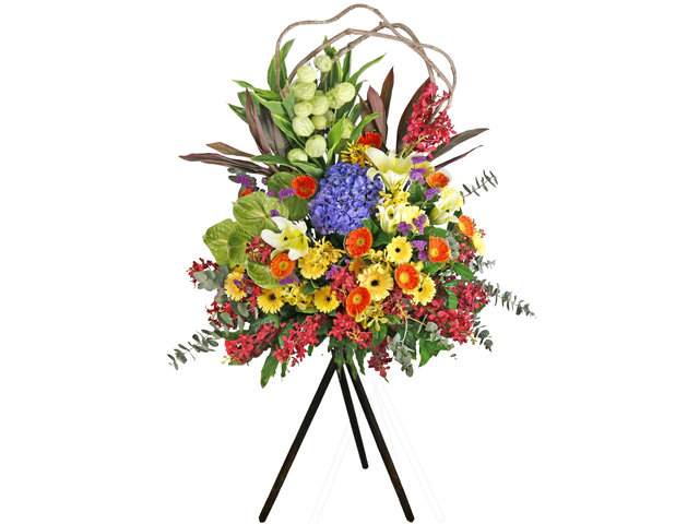 Flower Basket Stand - Openning Colorful Florist Stand  B10 - L76600155 Photo