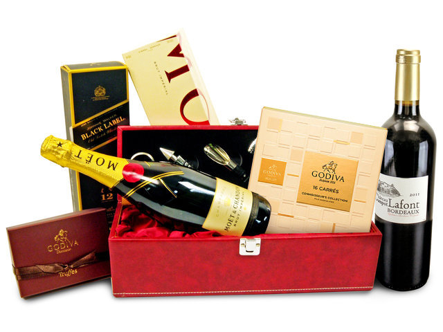 Wine n Food Hamper - Luxury Chocolate With Wine Box Gift Set FH91 - P4350 Photo