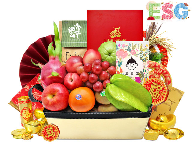 新年果籃Hamper - 農曆新年ESG社會企業送禮水果美食禮籃 1208A1 - EC1208A1 Photo